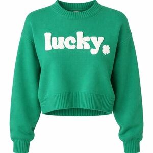 NWOT Women’s Moon And Madison Lucky Green Sweater Large